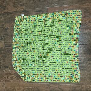 Moschino Vintage Graffiti green Silk Scarf